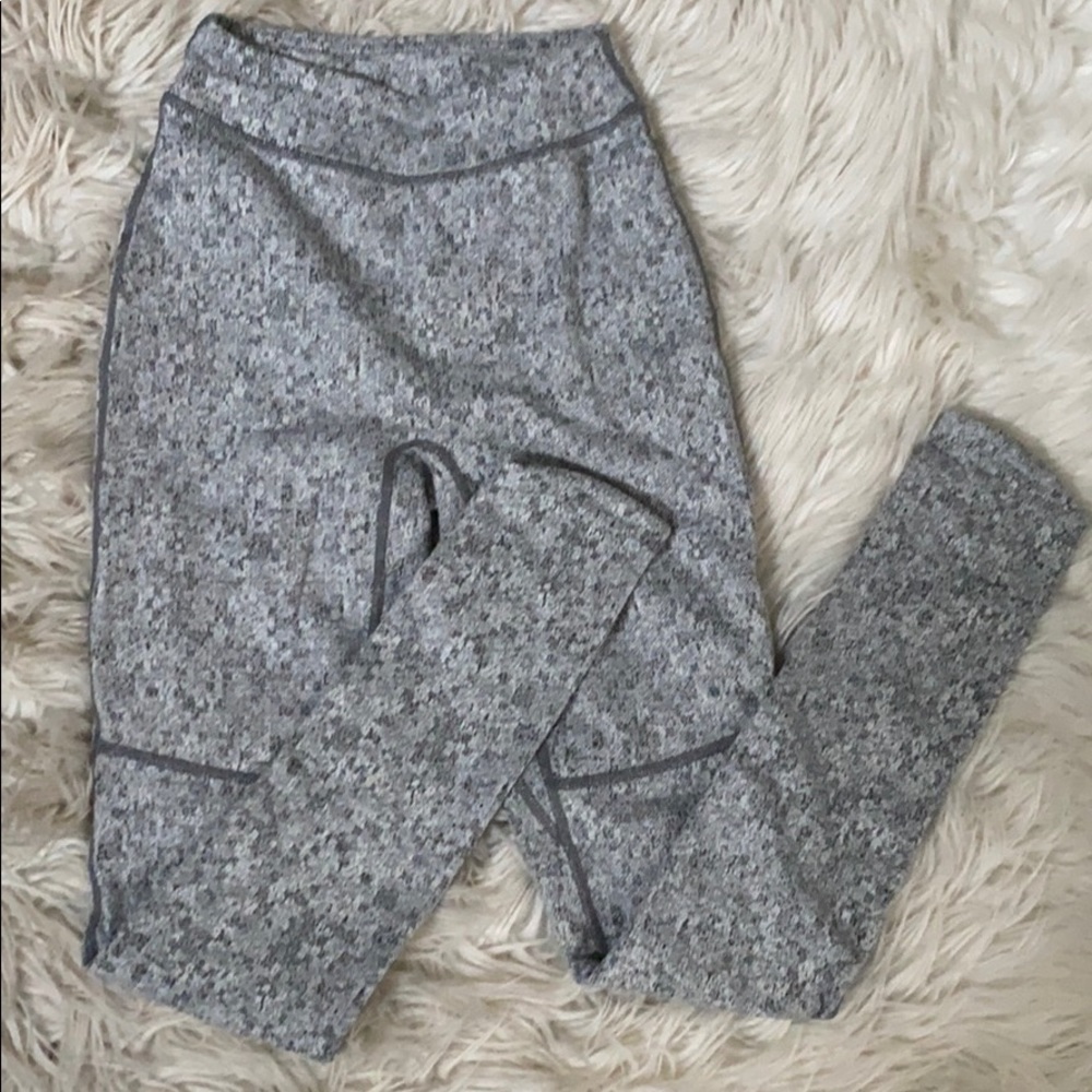 Gymshark Fleur Texture Leggings - Charcoal Marl-XS